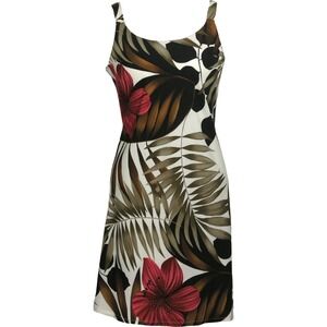 RJC sz M Womens Puanani Floral Watercolor Hawaiian Dress Tropical Vacation Beach